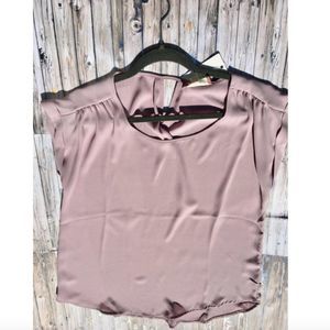 Take It From Me Dusty Rose Pink Short Sleeve Top L